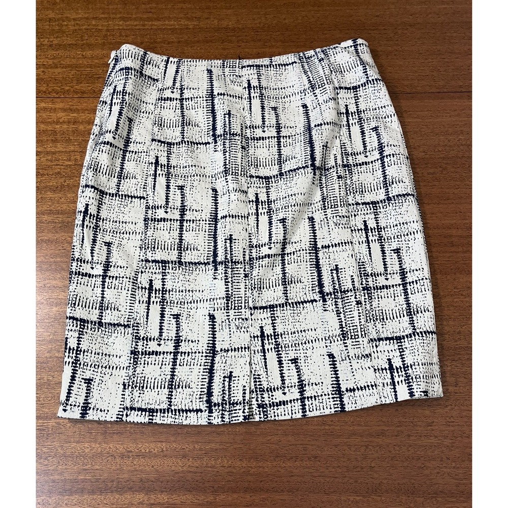 NWT‎ M.M.LaFleur Noho 1.0 Skirt Size 10 Cubist Jacquard Ivory Galaxy Blue Casual - Picture 4 of 16